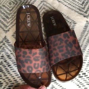 J. Crew Jelly Leopard Slide